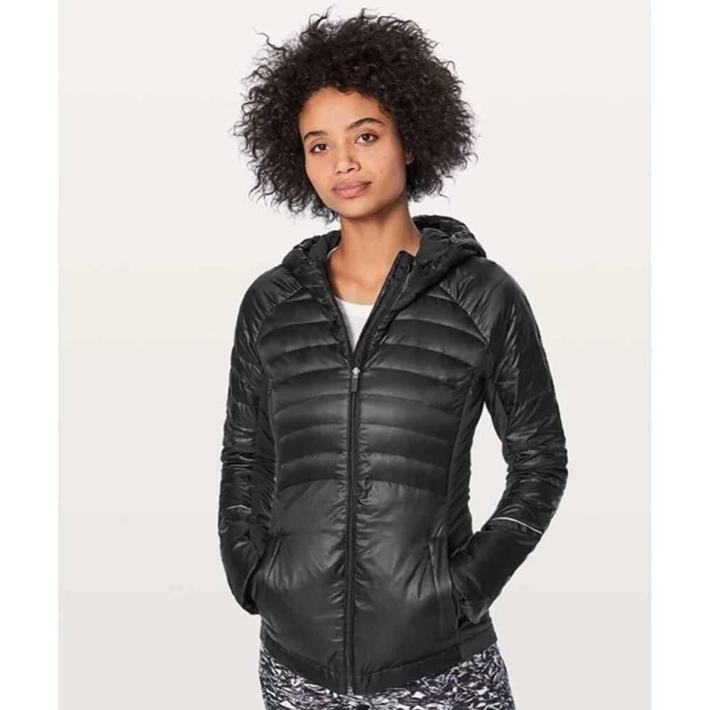 Lululemon Down for a Run Jacket Black Quilted Puffer Size 2 $228 Gorpcore